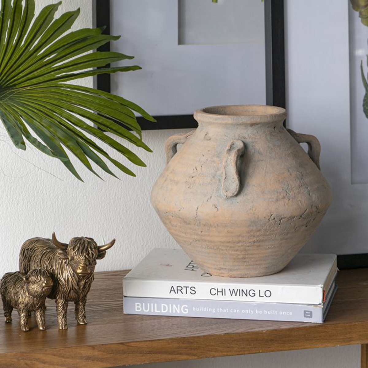 Artekko Antique Βάζο από Τερακότα (25x25x22.5)cm