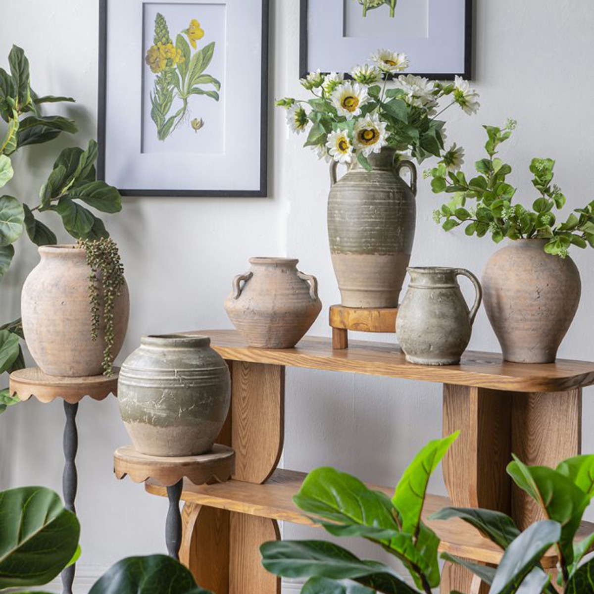 Artekko Antique Βάζο από Τερακότα (25x25x22.5)cm