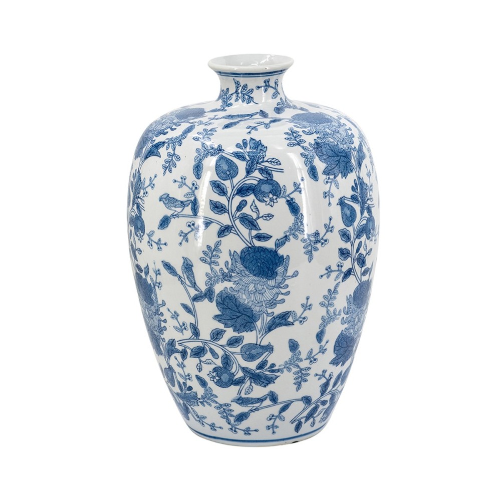 Artekko Melania Βάζο από Πορσελάνη σε Άσπρο και Μπλε (29x29x44.5)cm