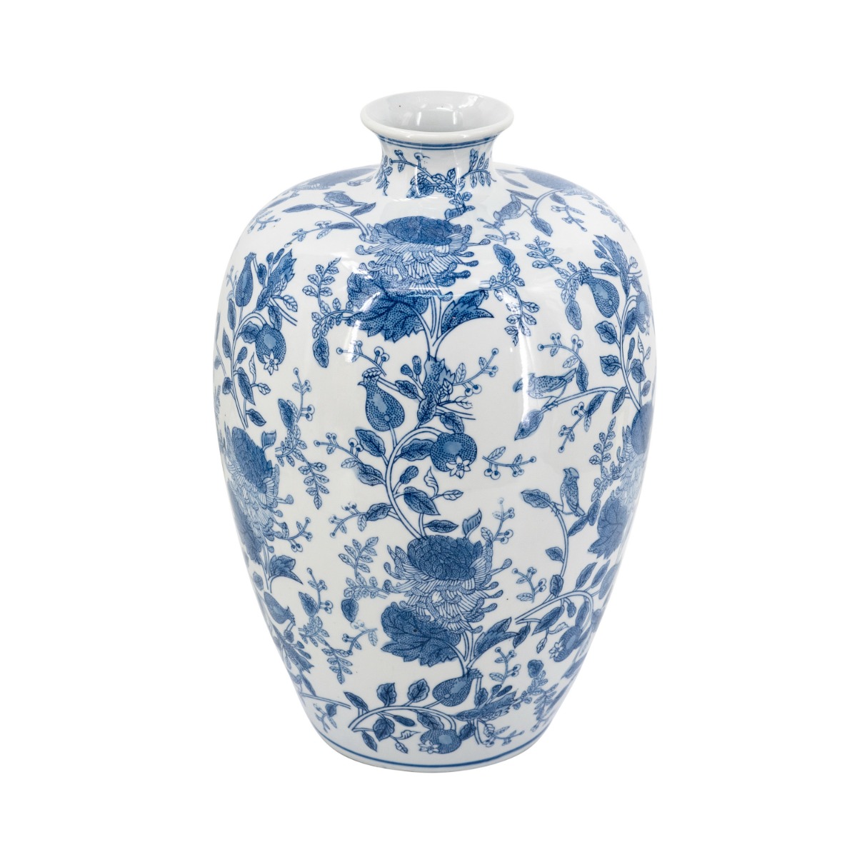 Artekko Melania Βάζο από Πορσελάνη σε Άσπρο και Μπλε (29x29x44.5)cm