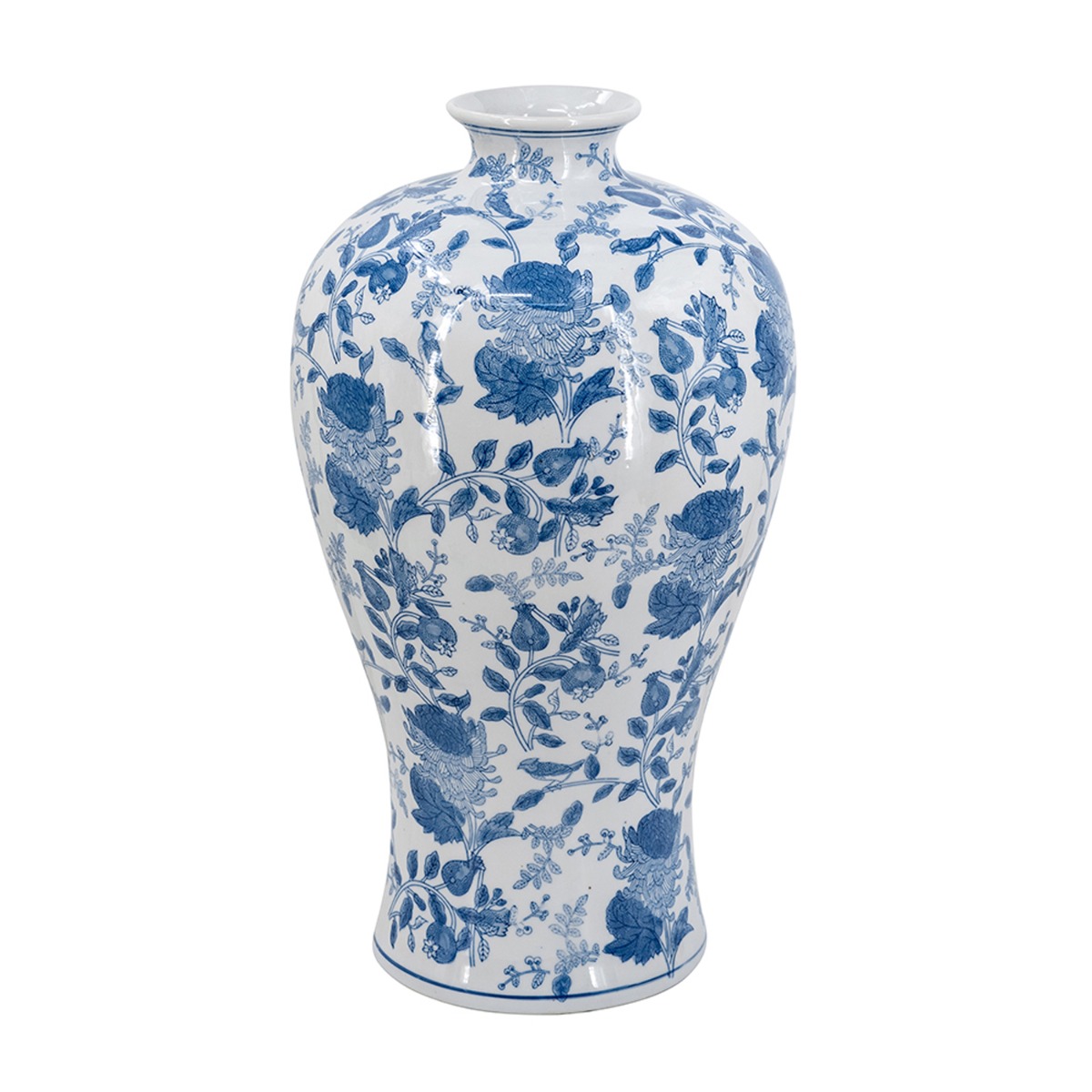 Artekko Melania Βάζο από Πορσελάνη σε Άσπρο και Μπλε (33x33x61)cm