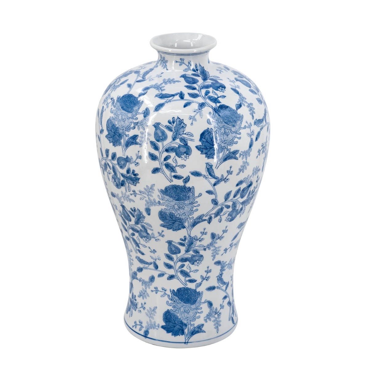 Artekko Melania Βάζο από Πορσελάνη σε Άσπρο και Μπλε (33x33x61)cm