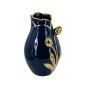 Artekko Glazed Μπλε Κεραμικό Βάζο με Χρυσές Λεπτομέρειες (20x20x34.5)cm