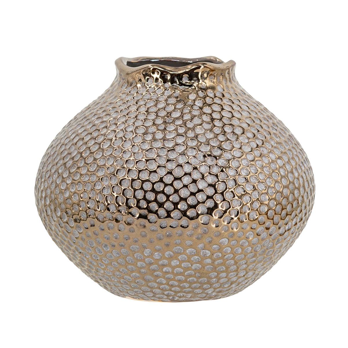 Artekko Lidded Μπρονζέ Κεραμικό Βάζο (21x21x18)cm