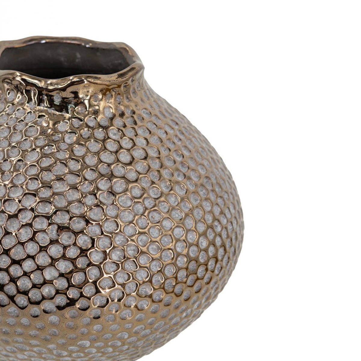 Artekko Lidded Μπρονζέ Κεραμικό Βάζο (21x21x18)cm