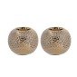 Artekko Lidded Μπρονζέ Κεραμικά Κηροπήγια (11x11x9)cm 2pcs