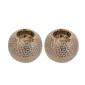 Artekko Lidded Μπρονζέ Κεραμικά Κηροπήγια (11x11x9)cm 2pcs