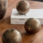 Artekko Lidded Μπρονζέ Κεραμικές Διακοσμητικές Σφαίρες (10x10x9)cm 3pcs
