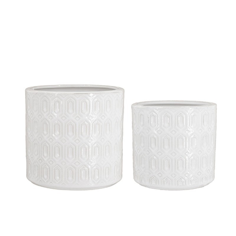 Artekko Planter Λευκά Κεραμικά Κασπώ (18x18x17)cm 2 pcs