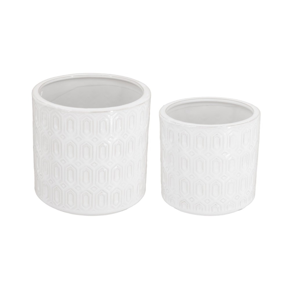 Artekko Planter Λευκά Κεραμικά Κασπώ (18x18x17)cm 2 pcs