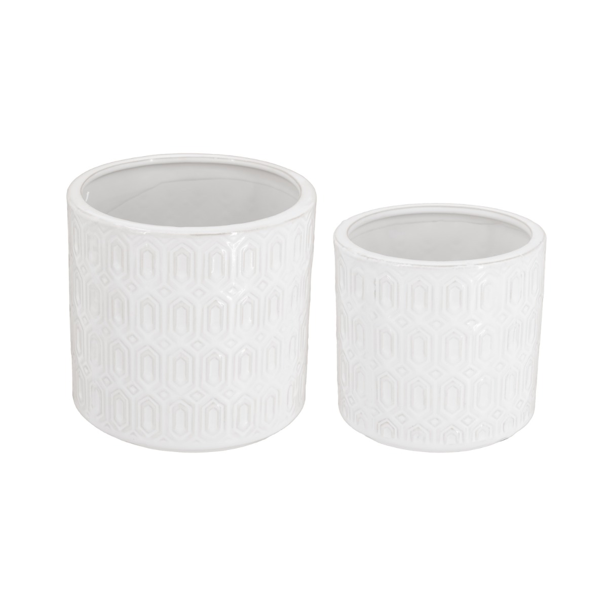 Artekko Planter Λευκά Κεραμικά Κασπώ (18x18x17)cm 2 pcs