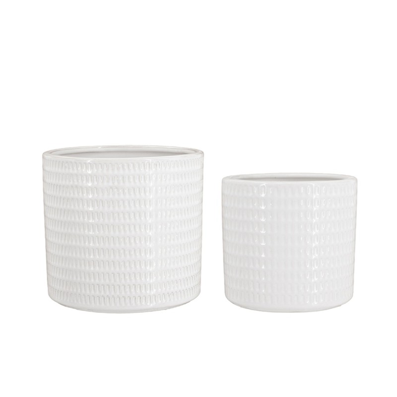 Artekko Planter Λευκά Κεραμικά Κασπώ (18x18x17)cm 2 pcs