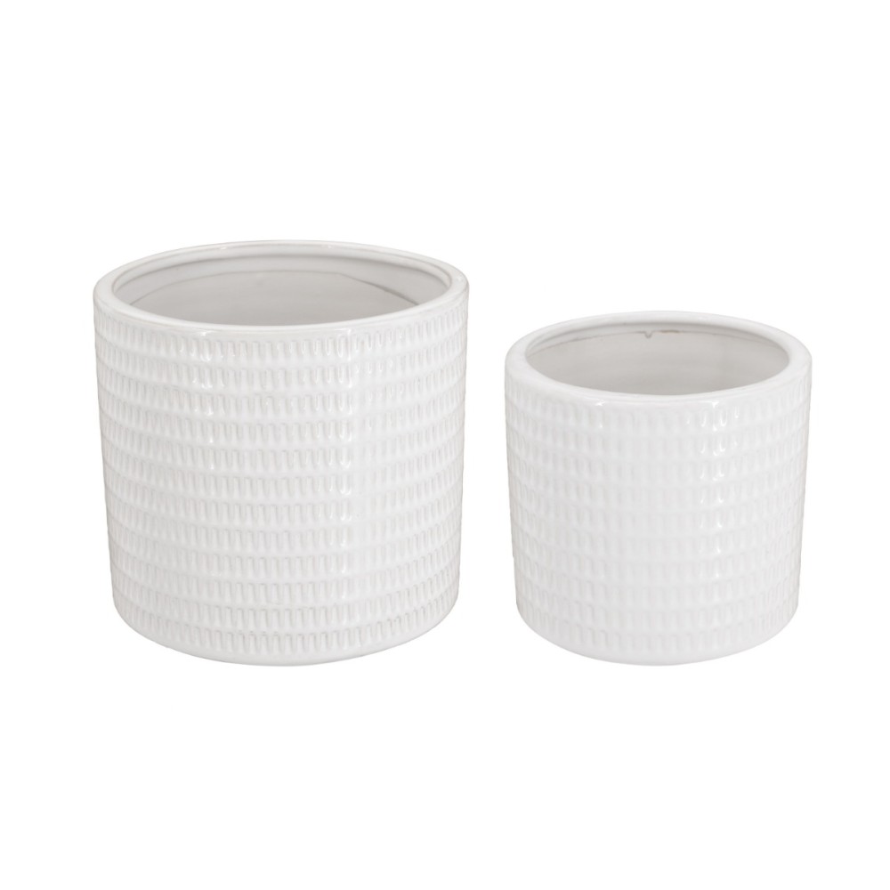 Artekko Planter Λευκά Κεραμικά Κασπώ (18x18x17)cm 2 pcs