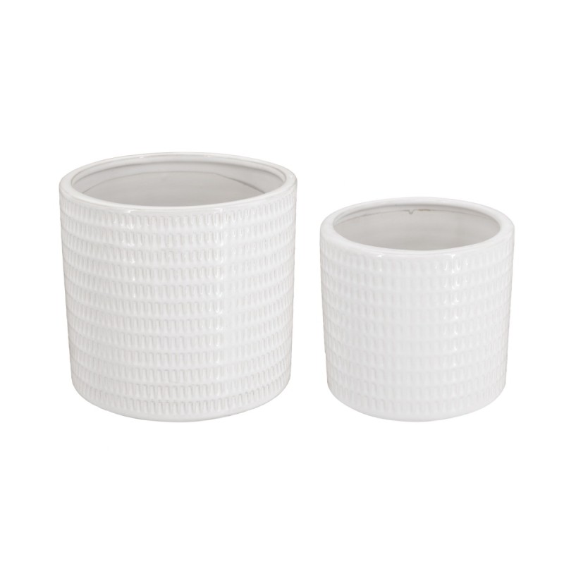 Artekko Planter Λευκά Κεραμικά Κασπώ (18x18x17)cm 2 pcs