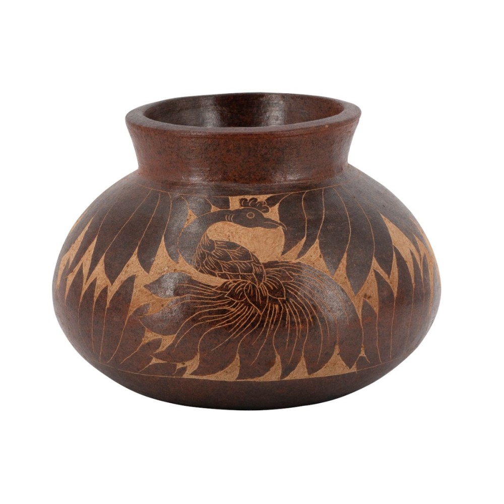 Artekko Antique Βάζο από Τερακότα σε Καφέ Αποχρώσεις (28x28x20)cm