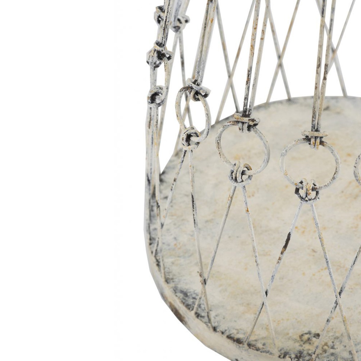 Artekko Vector Μεταλλικό Διακοσμητικό Κλουβί σε Λευκή Πατίνα (34.9x34.9x87)cm