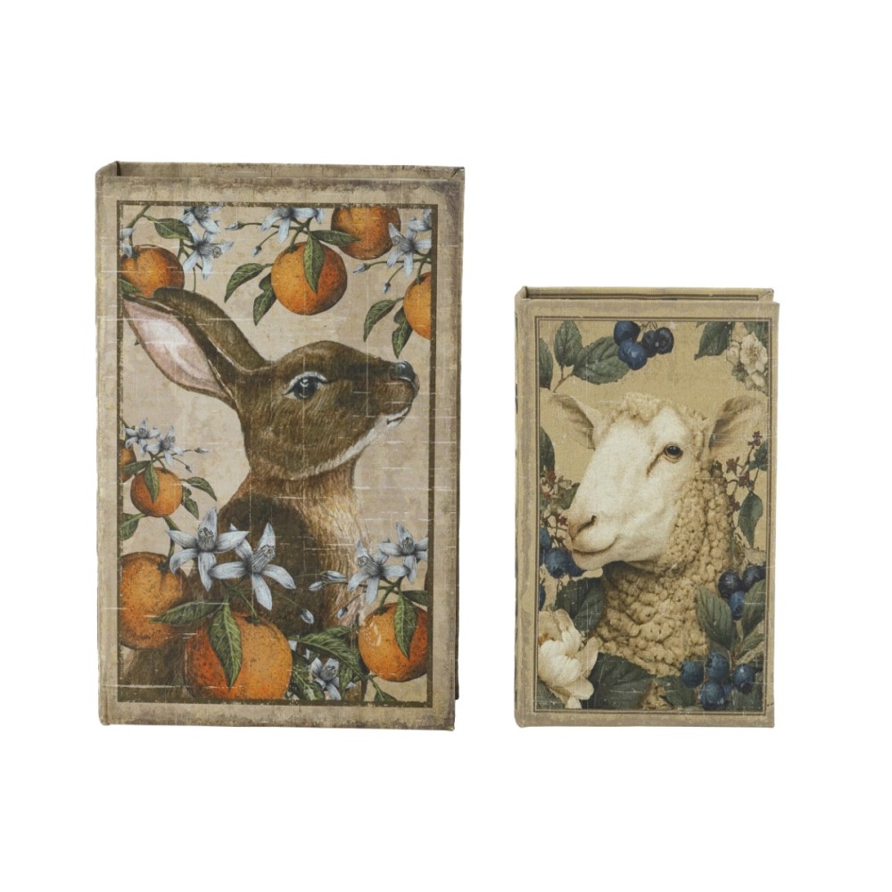 Artekko Book Πολύχρωμα Διακοσμητικά Βιβλία MDF με Αποθηκευτικό Χώρο (17.8x7.6x26.7)cm (12.7x5.1x21.6)cm 2pcs