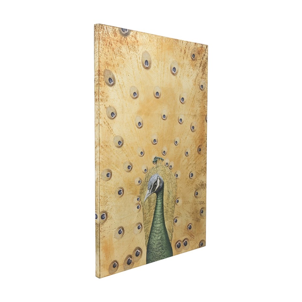 Artekko Canvasia Χρυσός Πίνακας με Παγώνι σε Καμβά (78x3.5x118)cm