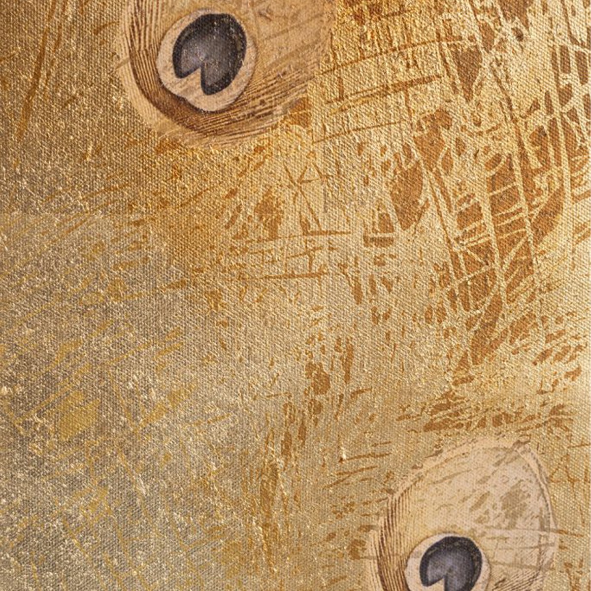 Artekko Canvasia Χρυσός Πίνακας με Παγώνι σε Καμβά (78x3.5x118)cm