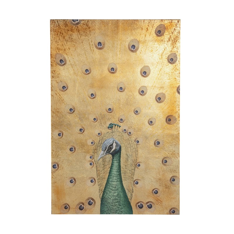 Artekko Canvasia Χρυσός Πίνακας με Παγώνι σε Καμβά (78x3.5x118)cm