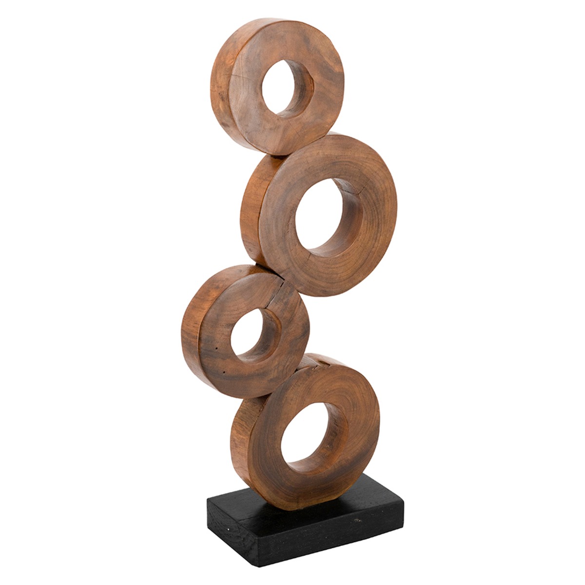 Artekko Woody Καφέ Διακοσμητικό Γλυπτό από Ξύλο Teak (20x12x60)cm