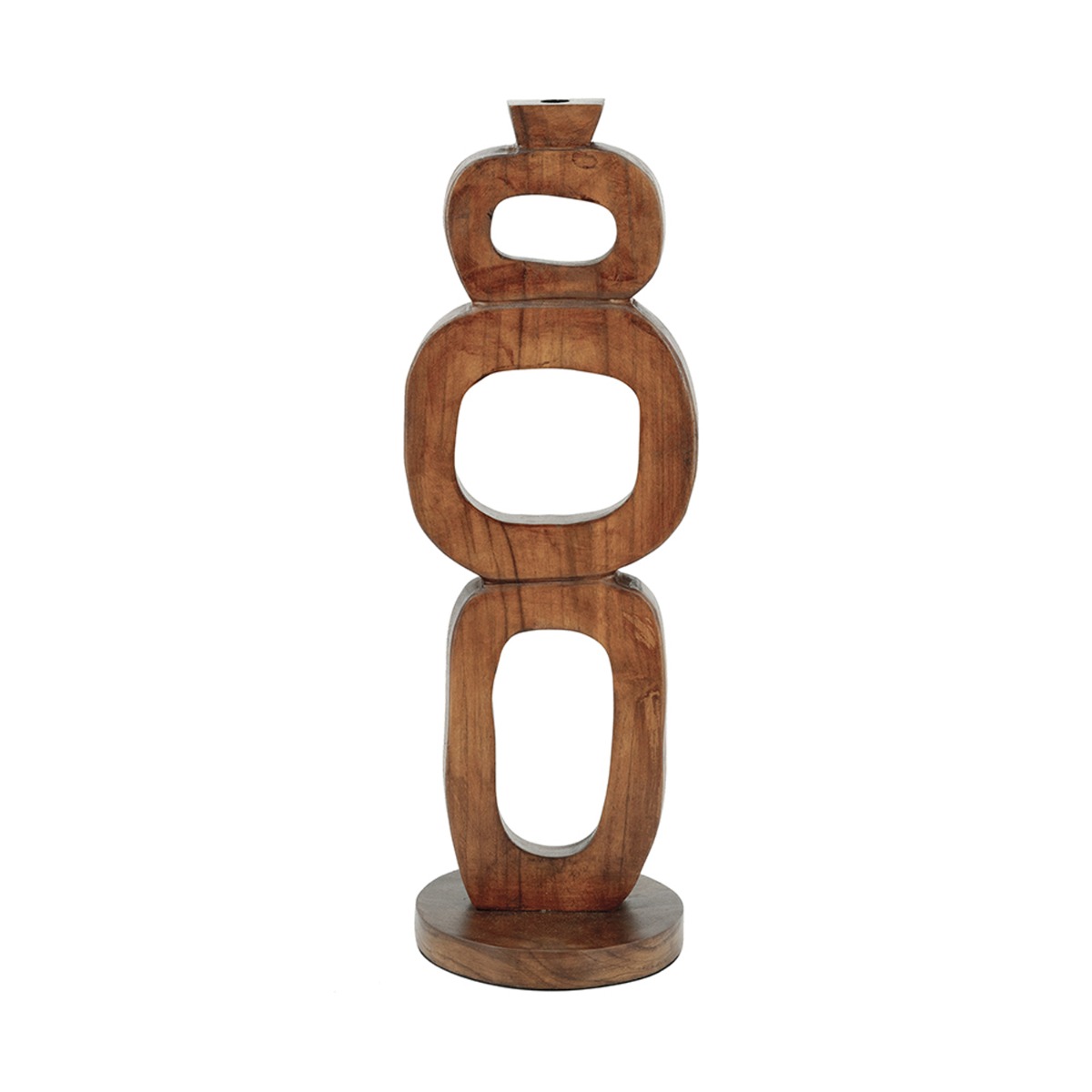 Artekko Woody Καφέ Κηροπήγιο από Ξύλο Teak (20x16x59)cm