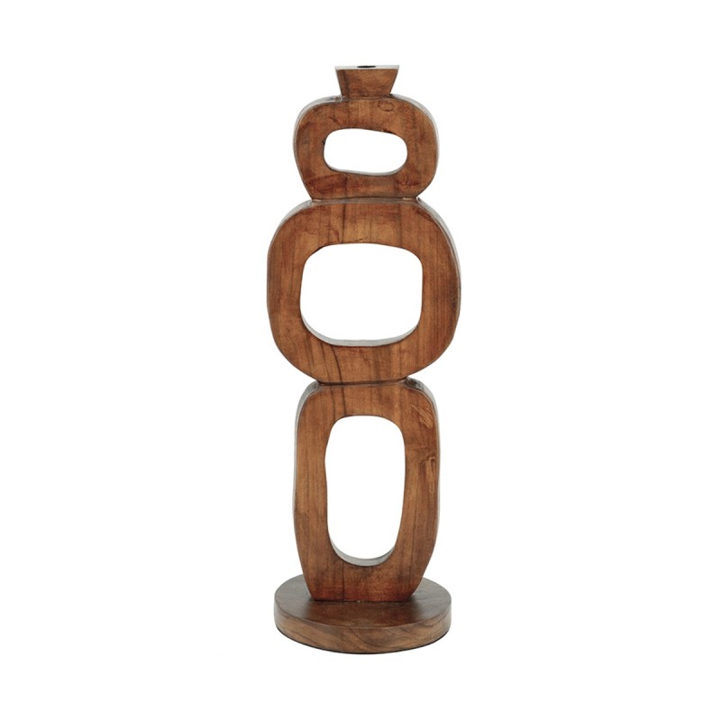 Artekko Woody Καφέ Κηροπήγιο από Ξύλο Teak (20x16x59)cm