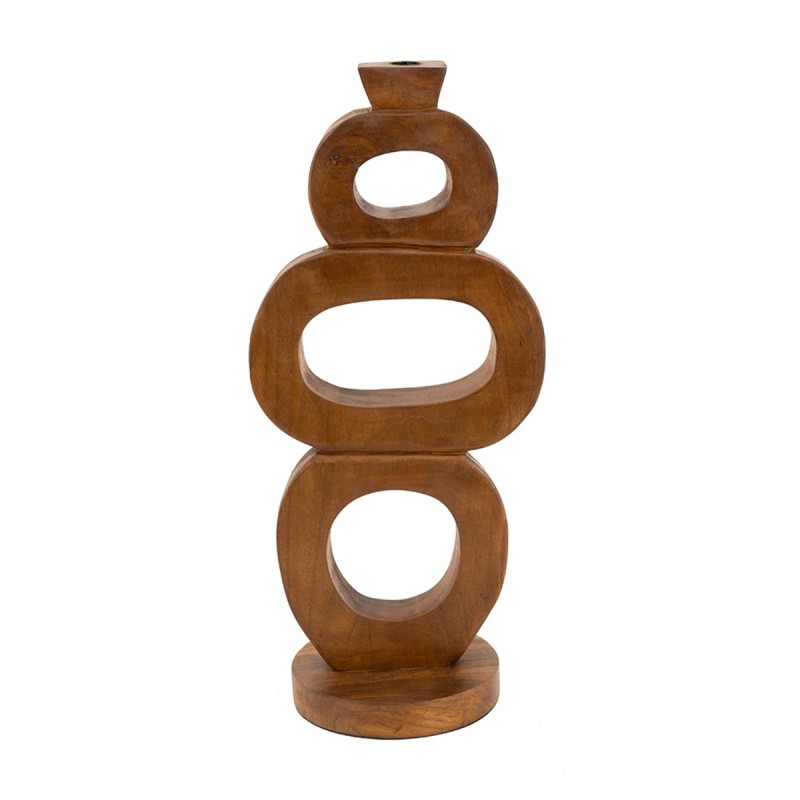 Artekko Woody Καφέ Κηροπήγιο από Ξύλο Teak (14x14x45)cm