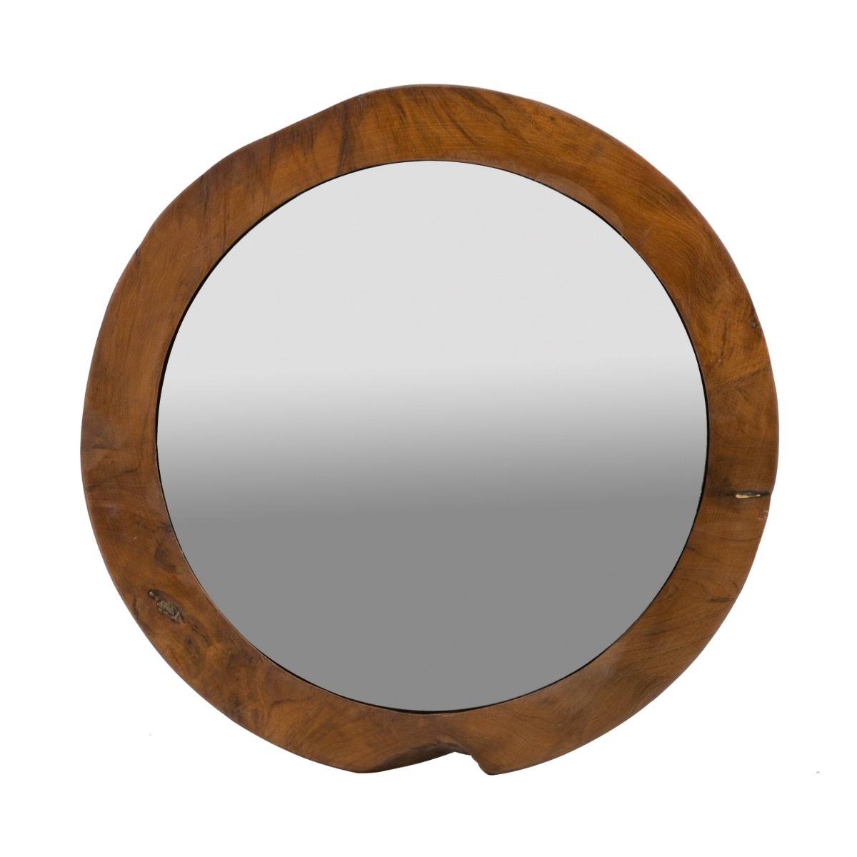 Artekko Woody Καφέ Καθρέπτης Τοίχου από Ξύλο Teak (40x40x6)cm