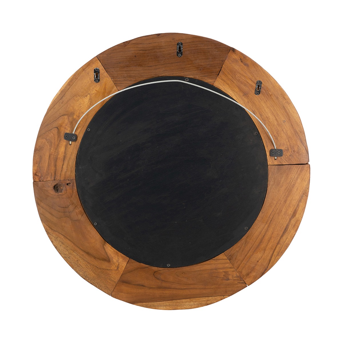 Artekko Woody Καφέ Καθρέπτης Τοίχου από Ξύλο Teak (80x80x6)cm