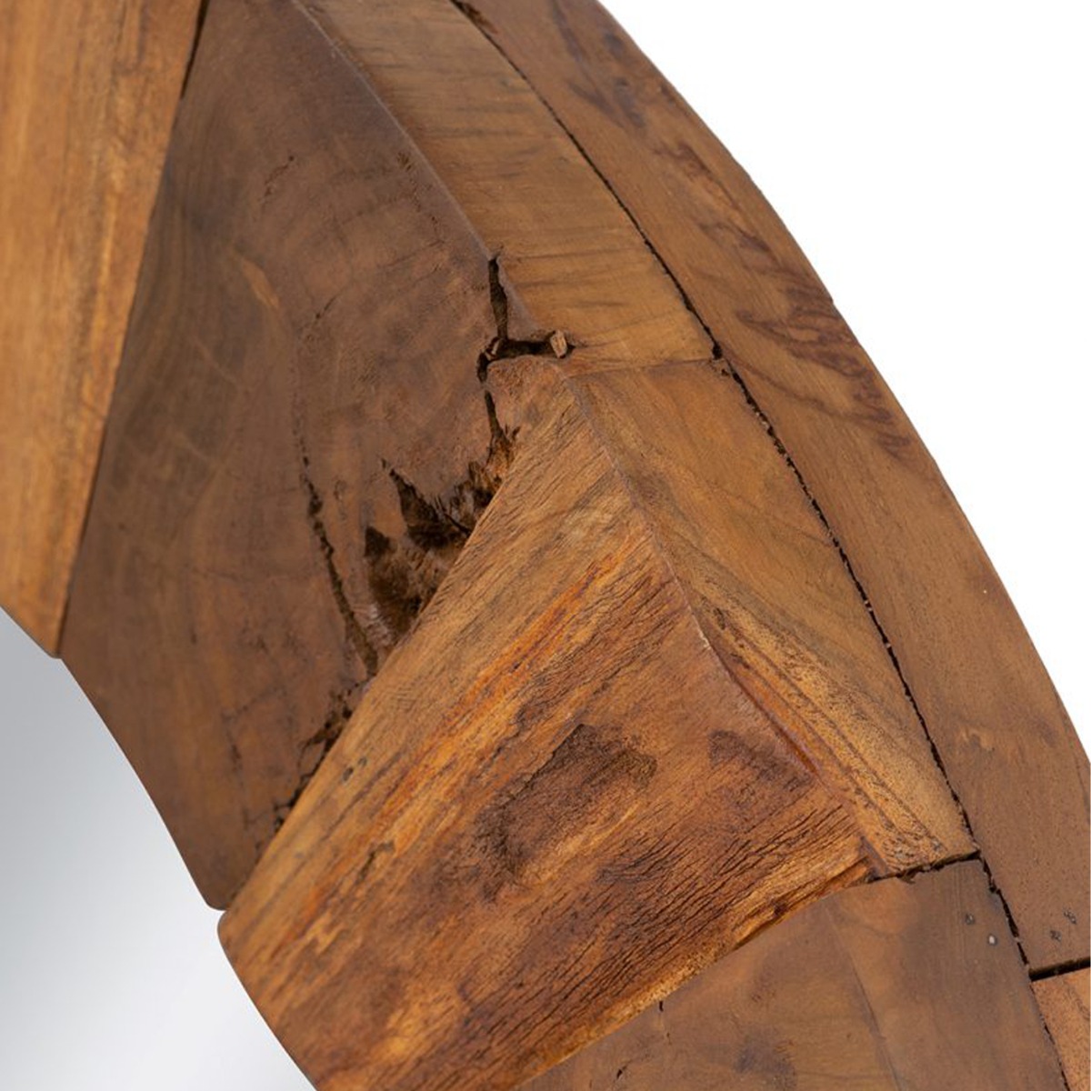 Artekko Woody Καφέ Καθρέπτης Τοίχου από Ξύλο Teak (80x80x6)cm