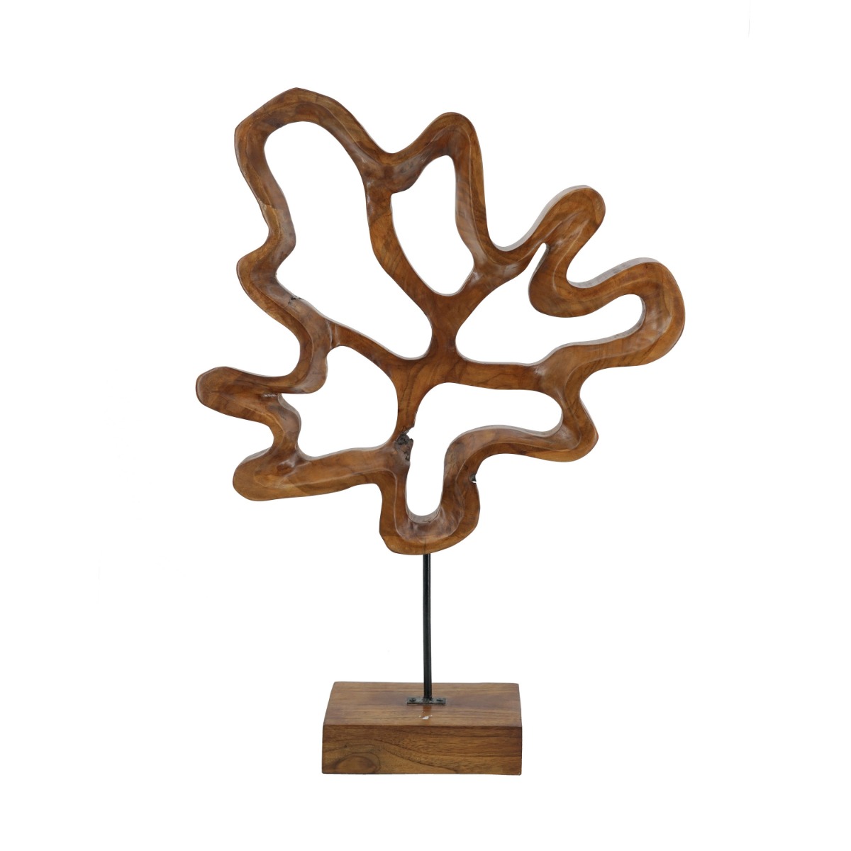 Artekko Woody Καφέ Διακοσμητικό Γλυπτό από Ξύλο Teak (55.1x15x80)cm
