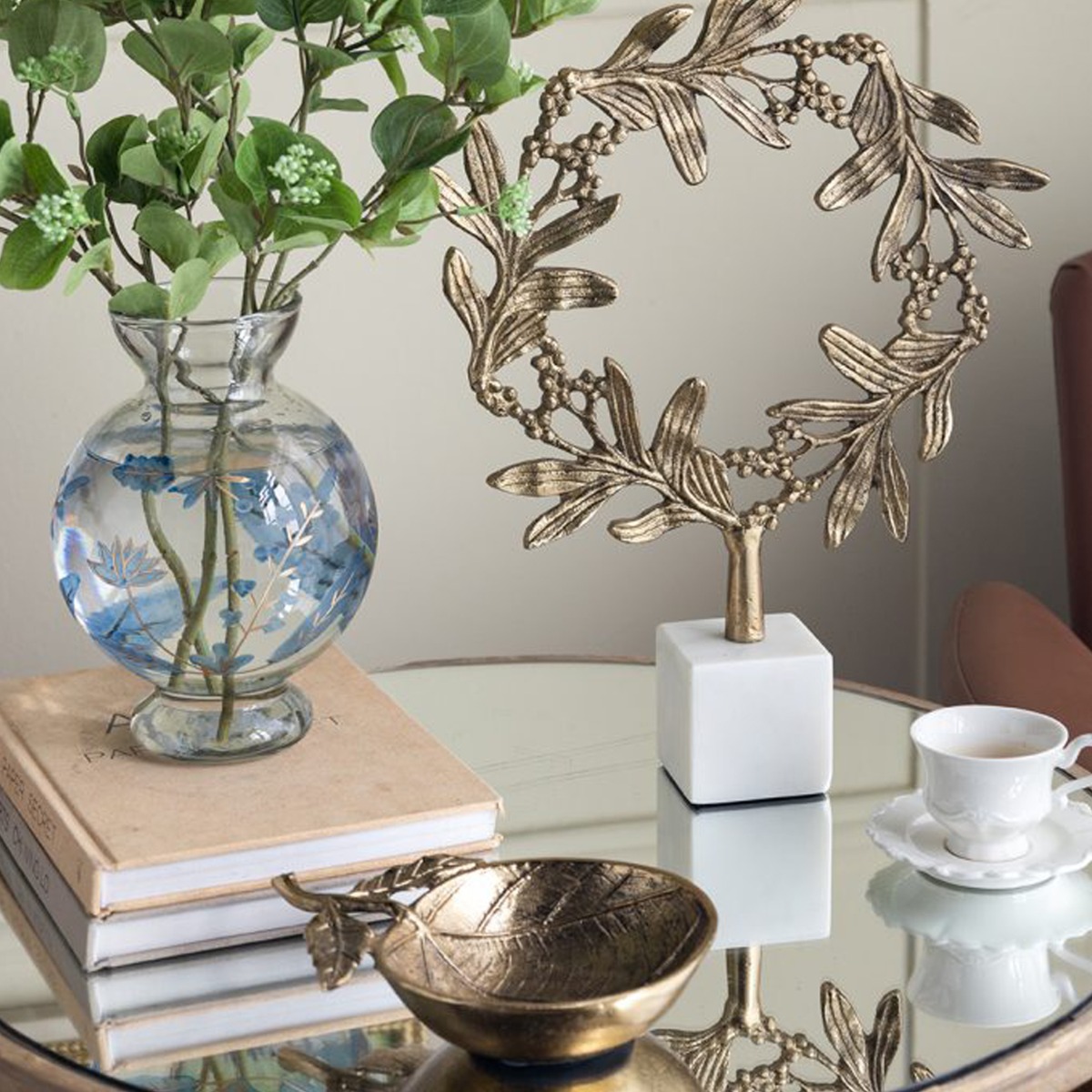 Artekko Branch Χρυσό Μεταλλικό Διακοσμητικό (30.5x7x42)cm