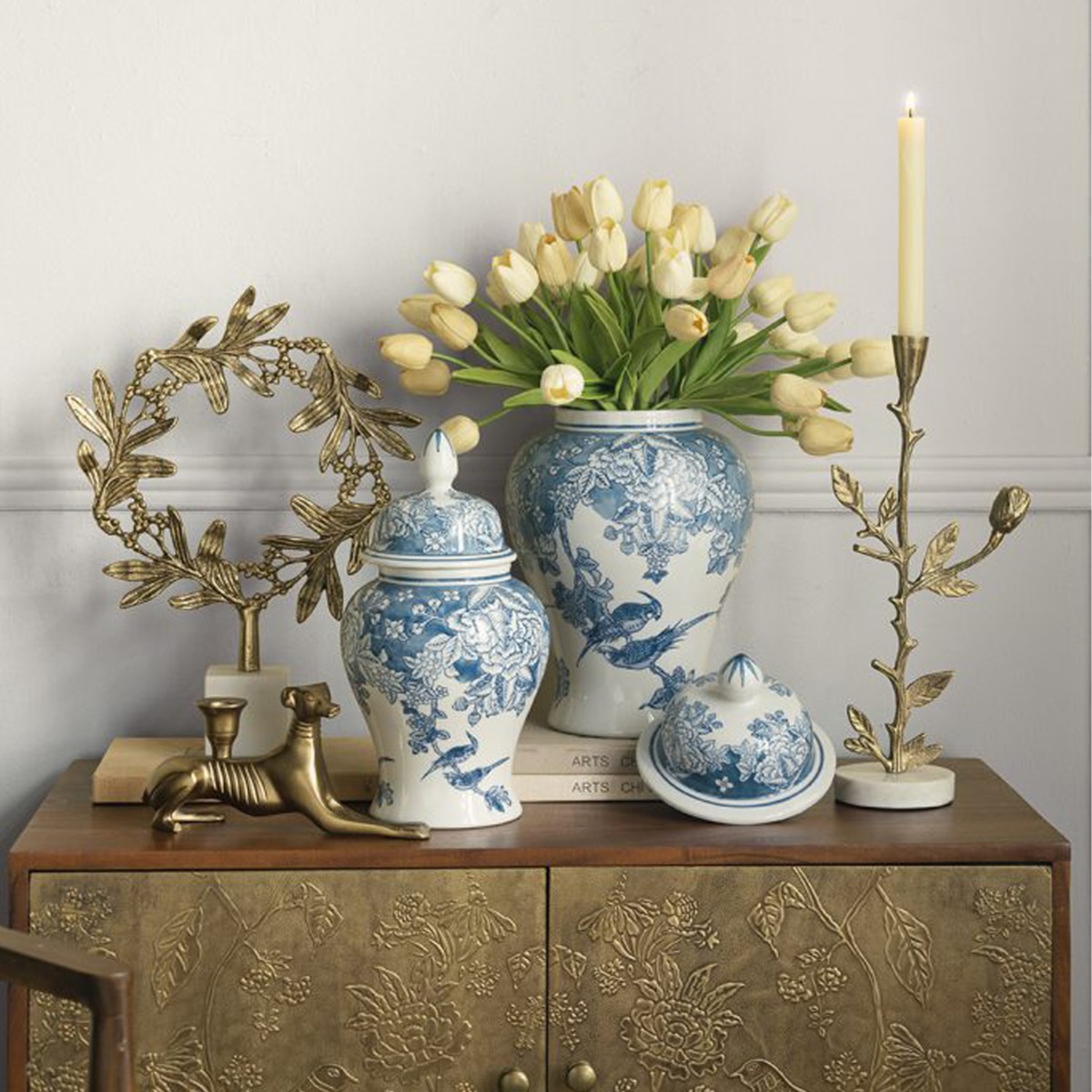 Artekko Branch Χρυσό Μεταλλικό Διακοσμητικό (30.5x7x42)cm