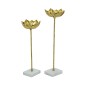 Artekko Noble Χρυσά Μεταλλικά Κηροπήγια (16.5x16.5x57)cm (16.5x16.5x47)cm 2pcs