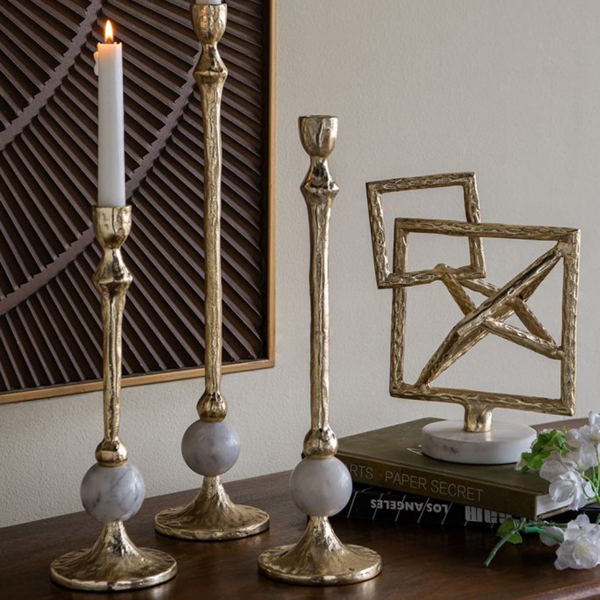 Artekko Noble Χρυσό Μεταλλικό Επιτραπέζιο Διακοσμητικό (20.3x17.8x25.4)cm