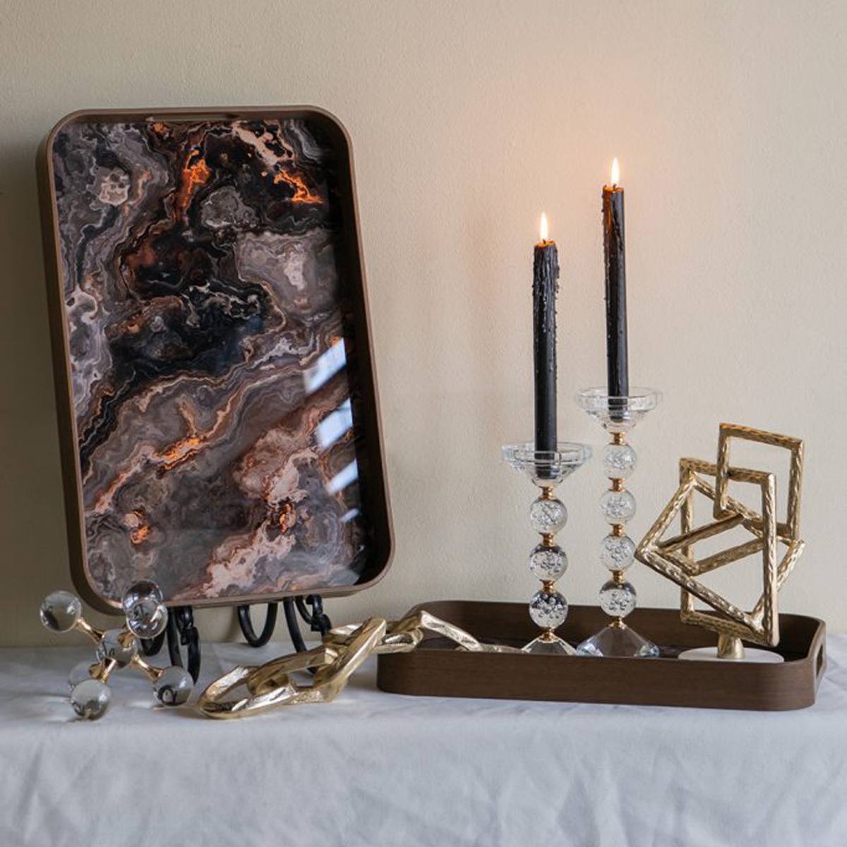 Artekko Noble Χρυσό Μεταλλικό Επιτραπέζιο Διακοσμητικό (20.3x17.8x25.4)cm