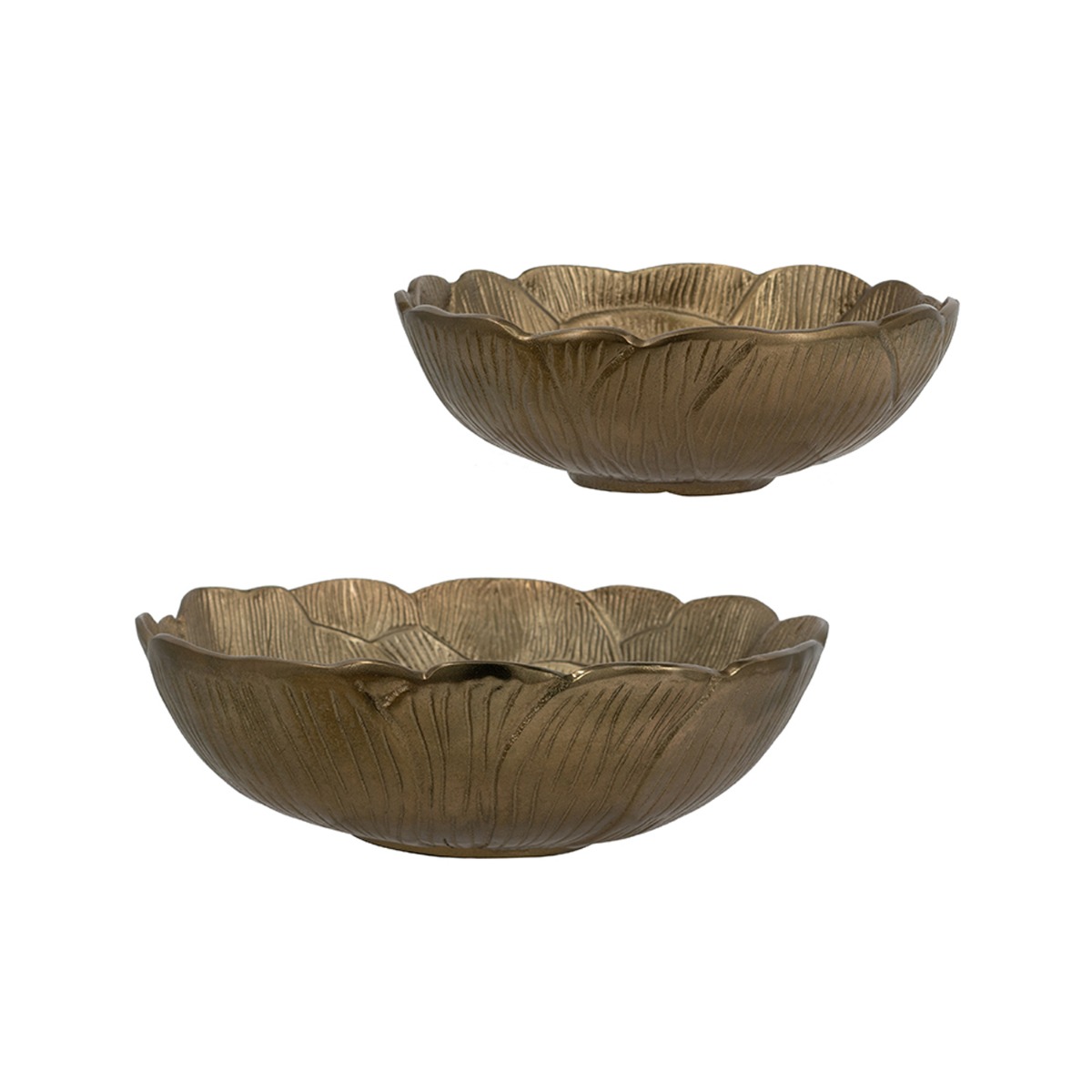 Artekko Noble Χρυσά Μεταλλικά Μπολ (29.2x29.2x8.9)cm (20.3x20.3x6.3)cm 2pcs