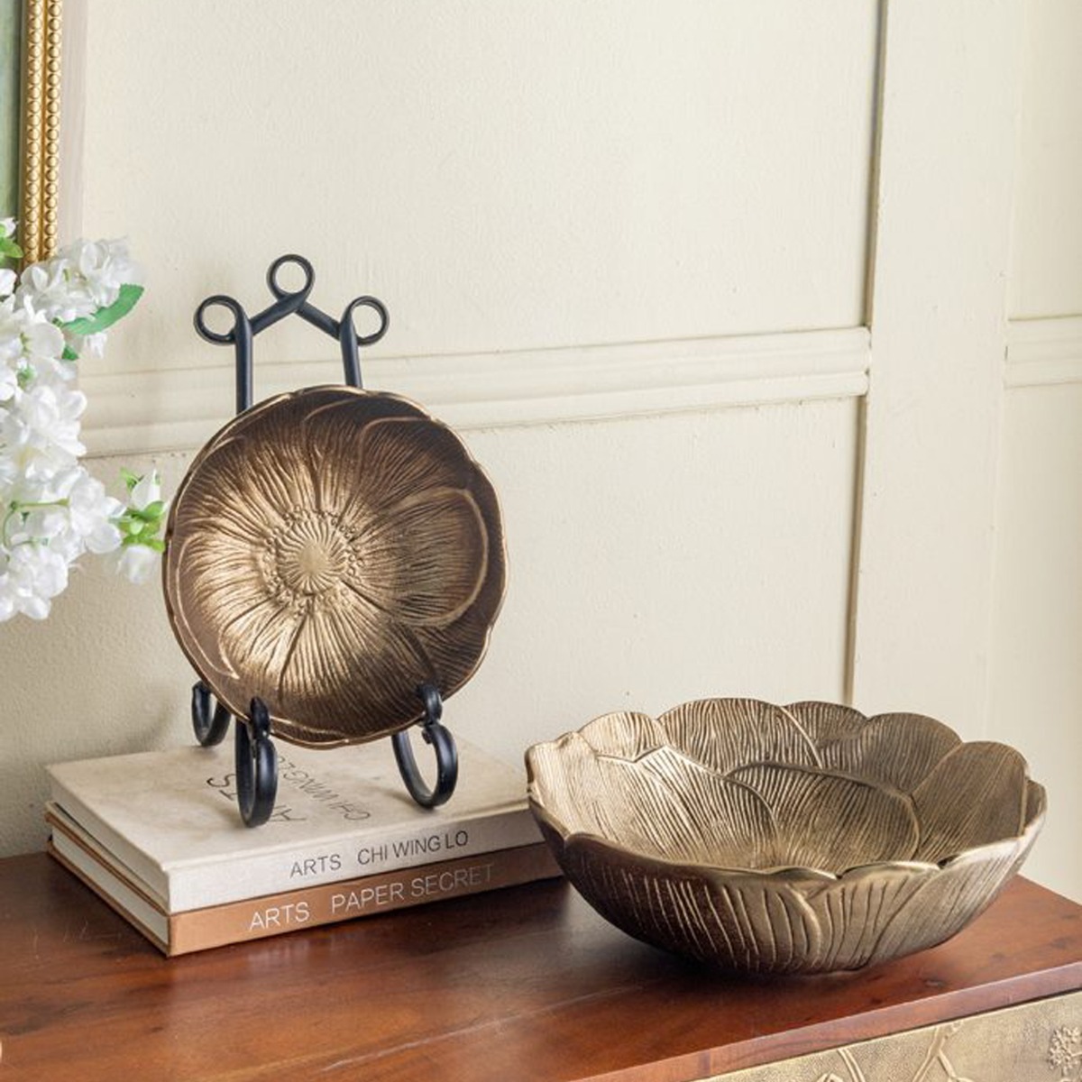 Artekko Noble Χρυσά Μεταλλικά Μπολ (29.2x29.2x8.9)cm (20.3x20.3x6.3)cm 2pcs