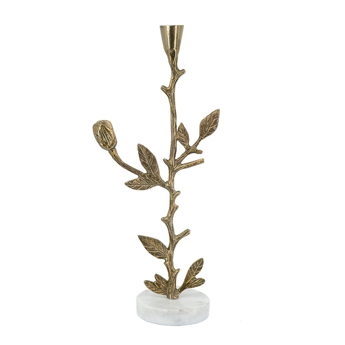 Artekko Branch Χρυσό Μεταλλικό Κηροπήγιο (16.5x10.2x40.6)cm