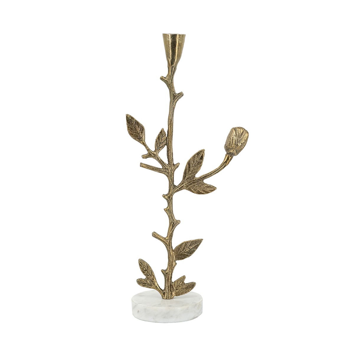 Artekko Branch Χρυσό Μεταλλικό Κηροπήγιο (16.5x10.2x40.6)cm