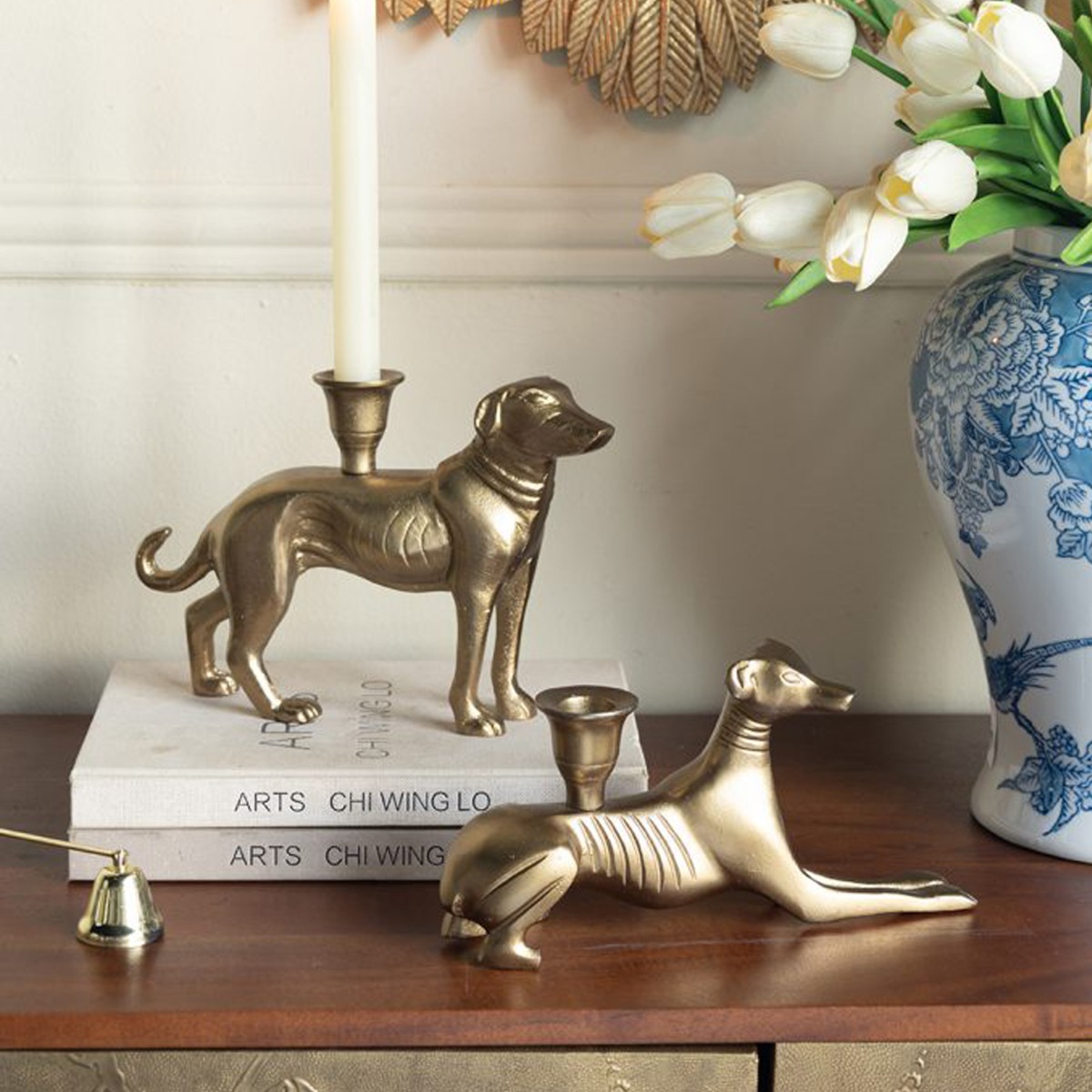 Artekko Noble Χρυσό Μεταλλικό Κηροπήγιο (24x5x16.5)cm