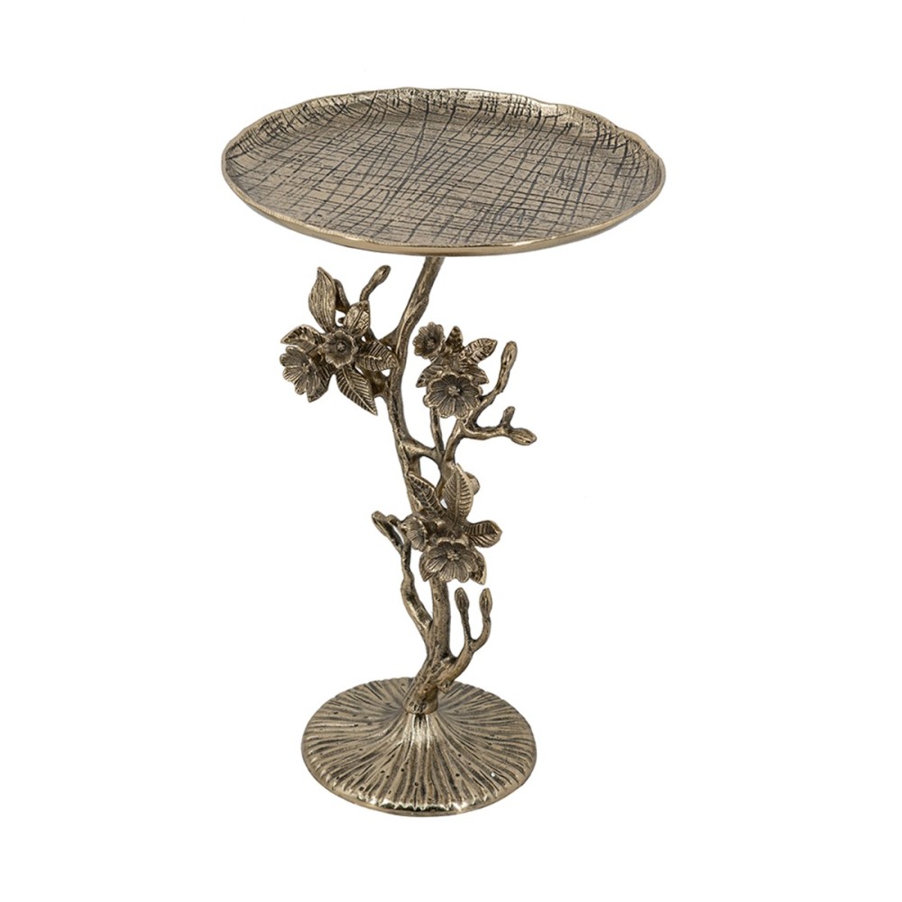 Artekko Branch Χρυσό Μεταλλικό Βοηθητικό Τραπέζι (35.6x35.6x61)cm