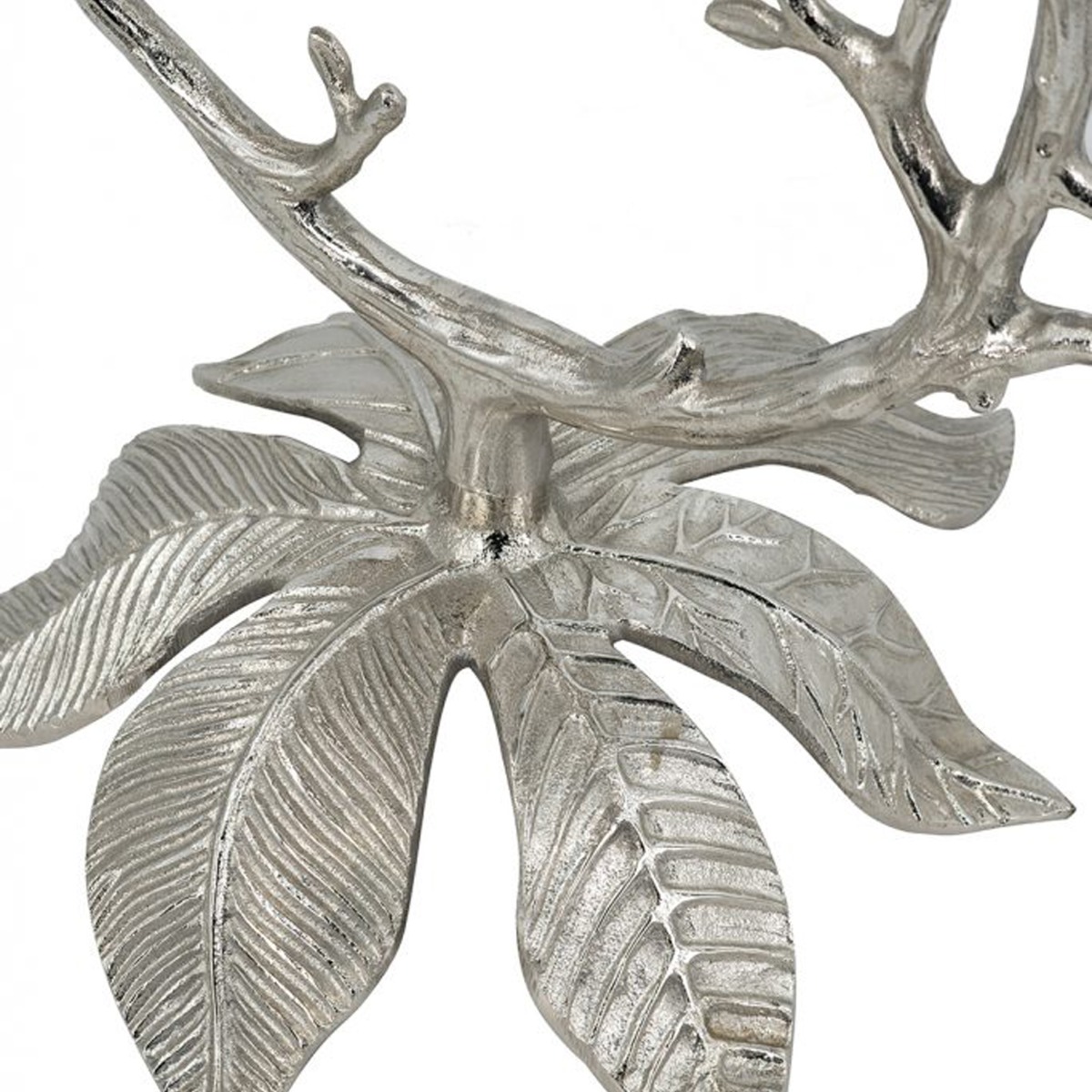 Artekko Branch Ασημί Μεταλλικό Βοηθητικό Τραπέζι (66x40.6x76.2)cm