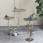Artekko Branch Ασημί Μεταλλικό Βοηθητικό Τραπέζι (66x40.6x76.2)cm