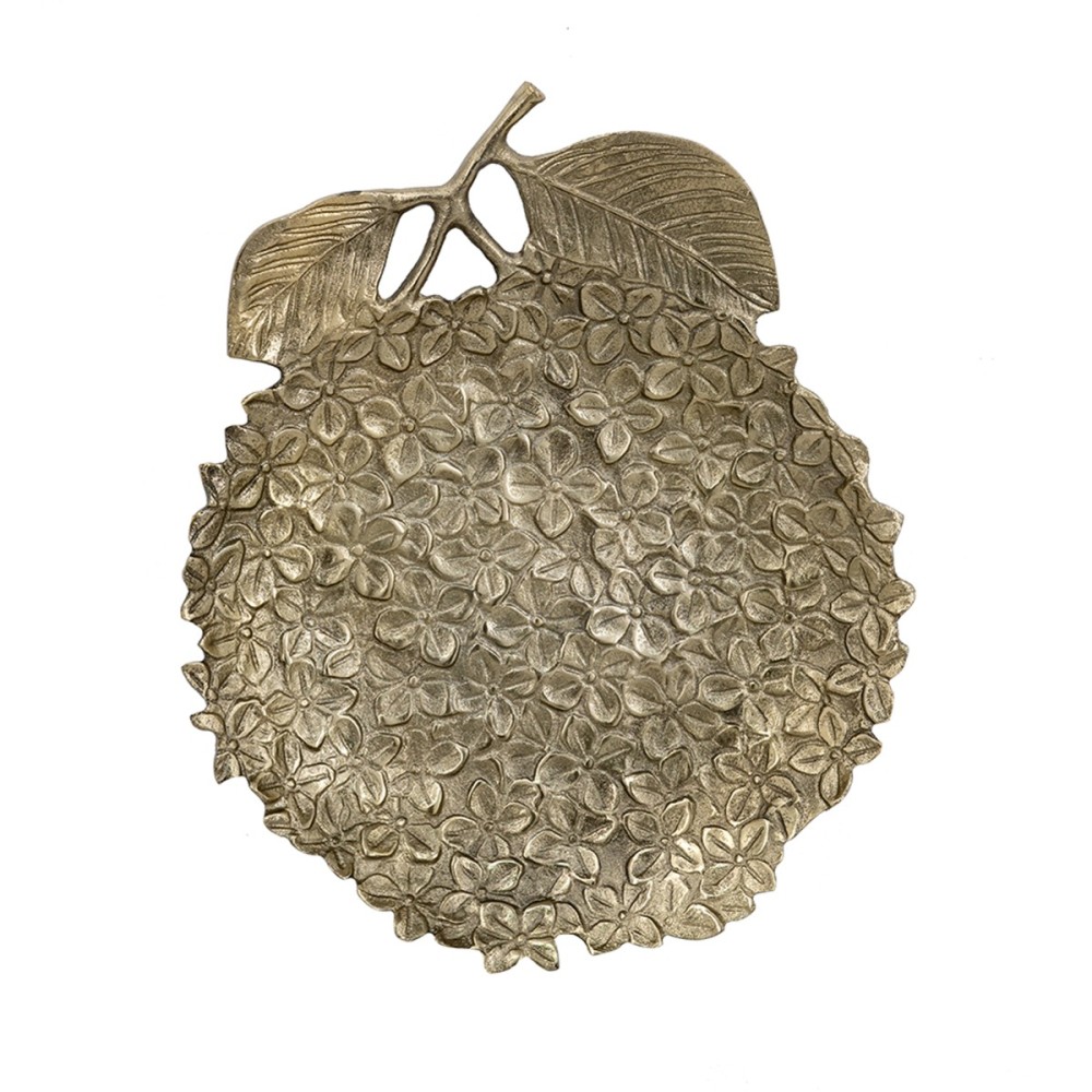 Artekko Branch Χρυσή Μεταλλική Πιατέλα (39.4x33x5.1)cm