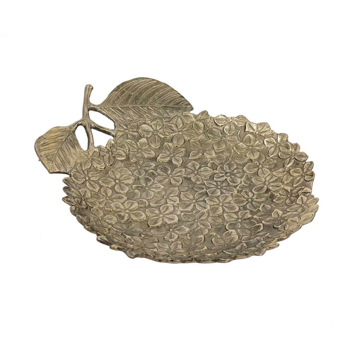 Artekko Branch Χρυσή Μεταλλική Πιατέλα (39.4x33x5.1)cm