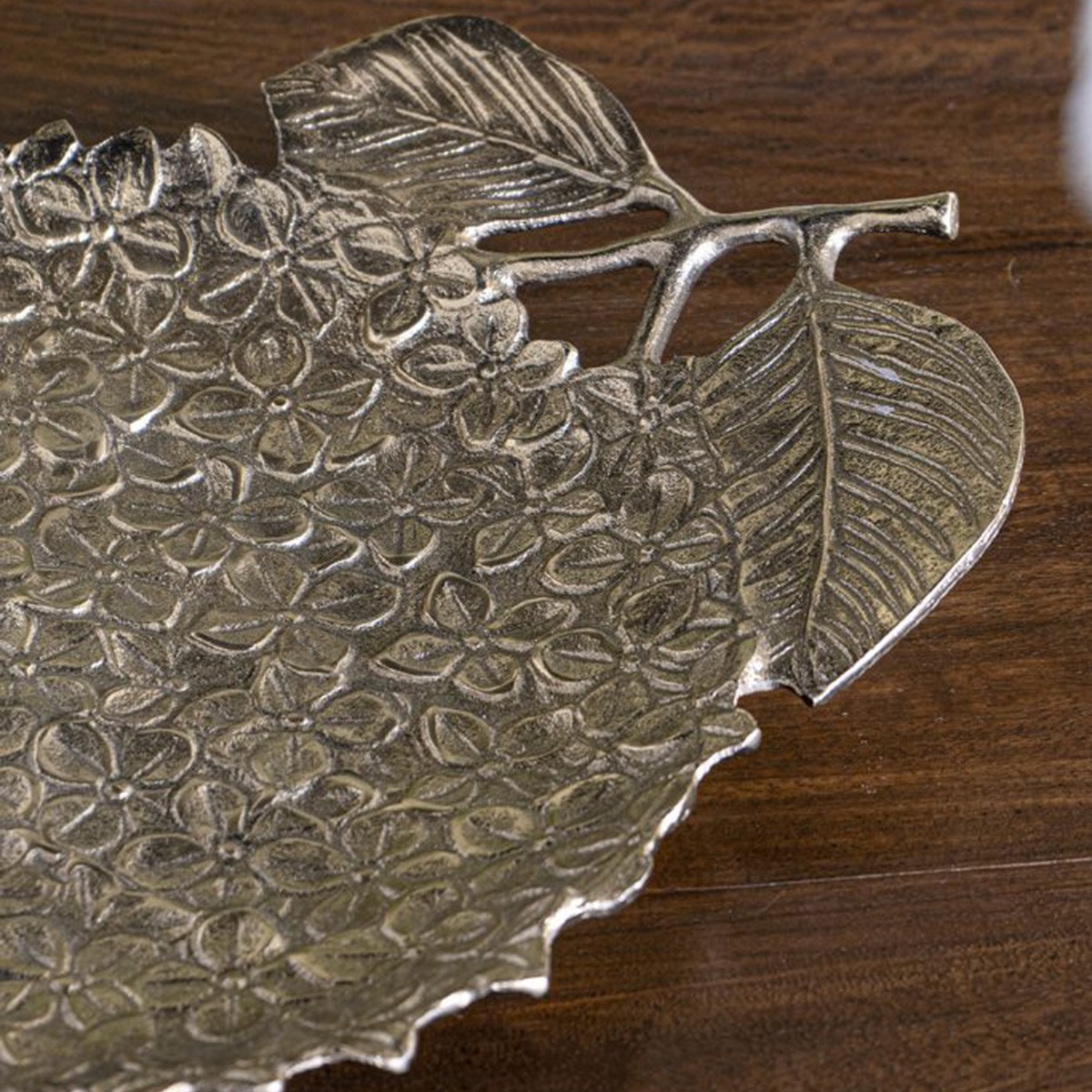 Artekko Branch Χρυσή Μεταλλική Πιατέλα (39.4x33x5.1)cm