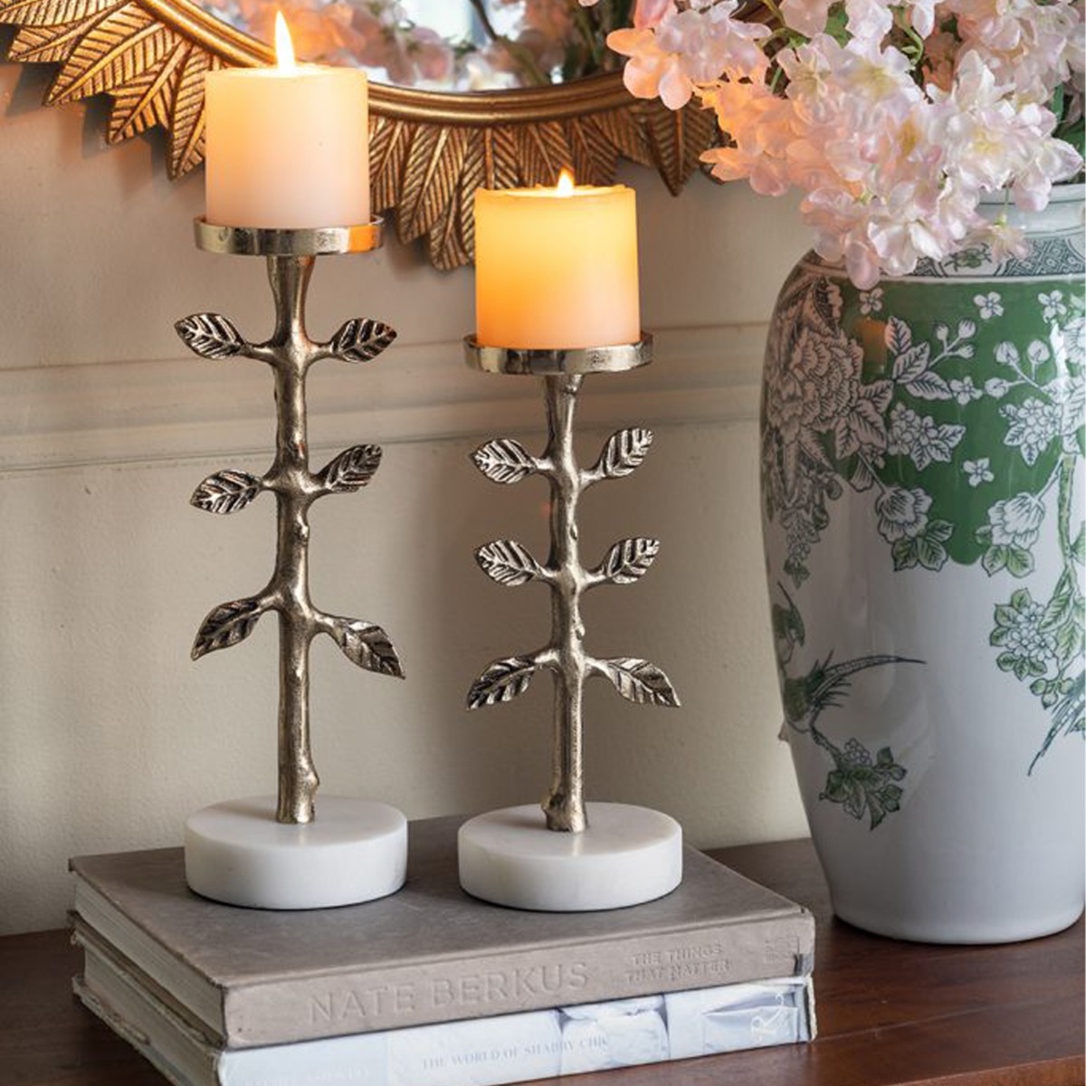 Artekko Branch Χρυσό Μεταλλικό Κηροπήγιο (10x10x26.7)cm