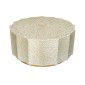 Artekko Ivory Εκρού Τραπέζι Σαλονιού από MDF και Capiz (90x90x40)cm